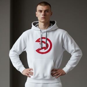 Antigua Atlanta Hawks White Hoodie – Men’s Large – NBA Fan Gear